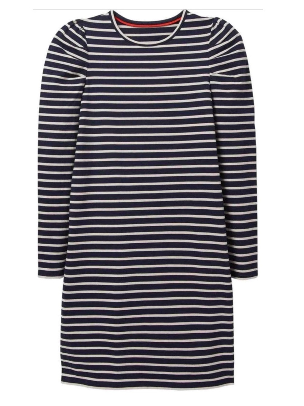 Boden Imogen Breton Striped Long Puff Sleeve Dress Navy Blue White 14 Long Tall